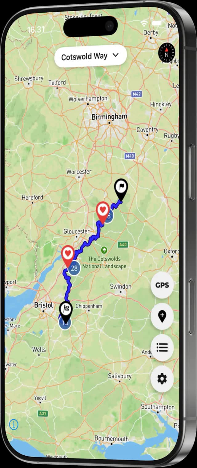 Phone showing the app
