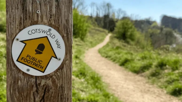 Trail signs on the Cotswold Way